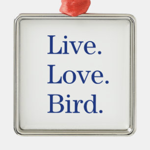 Live. Love. Bird. Metal Tree Decoration