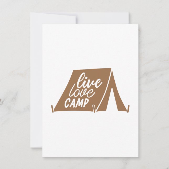 Live Love Camp Camping Gear Phrase Quote Slogan  Card (Front)