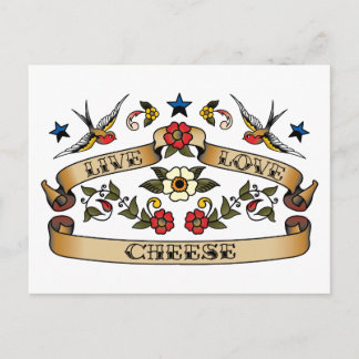 Live Love Cheese Postcard