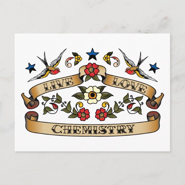 Live Love Chemistry Postcard (Front)