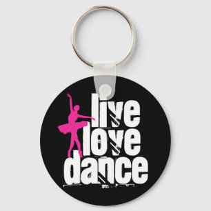 Live, Love, Dance Ballerina Key Ring