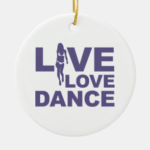 Live Love Dance Ceramic Tree Decoration