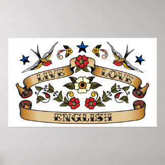 Live Love English Poster