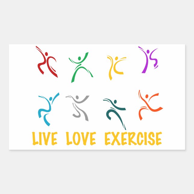 Live Love Exercise Stickers (Front)
