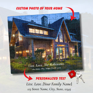 Live. Love. [Family Name] New Home Photo & Address Jigsaw Puzzle