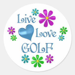 Live Love Golf Classic Round Sticker