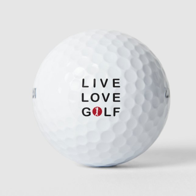 Live, love, golf . design golf balls (Front)