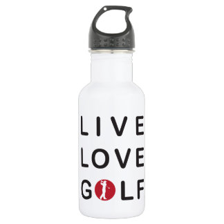 Live Love Golf Golfing Red Black 532 Ml Water Bottle