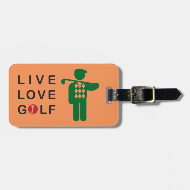 Live love golf, luggage tag. tag (Front Horizontal)