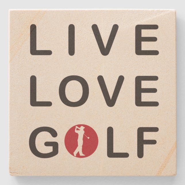 live love golf sand stone coaster. coaster (Front)