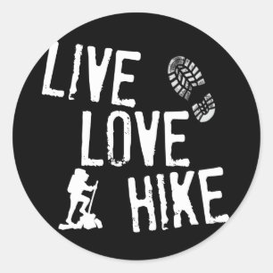 Live, Love, Hike Classic Round Sticker
