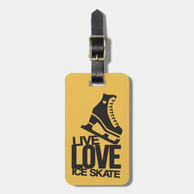 Live Love Ice Skate | Figure skating Luggage Tag (Front Vertical)