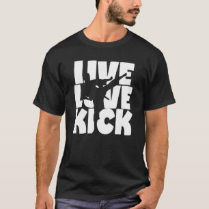 Live Love Kick Female Karate Graphic T-Shirt