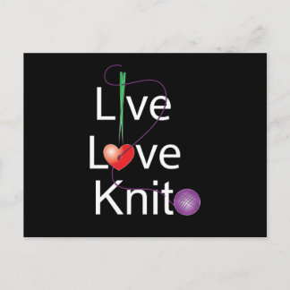 Live Love Knit Postcard