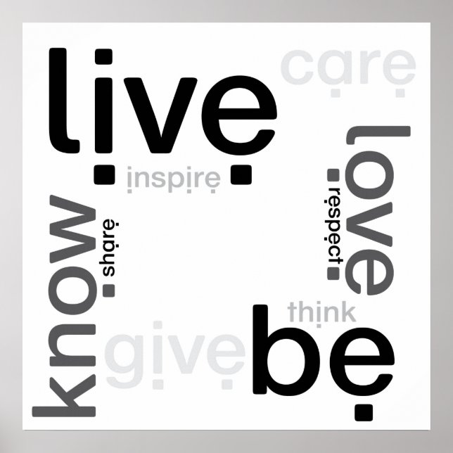 live | love | know | be poster (Front)