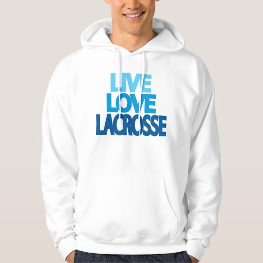 Live Love Lacrosse in Blue Hooded Sweatshirt