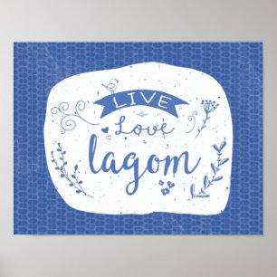 Live Love Lagom - Fun Swedish Poster