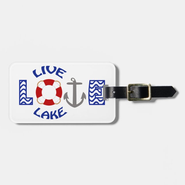 Live Love Lake Luggage Tag (Front Horizontal)