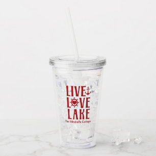 Live Love Lake - Nautical Valentines Day Acrylic Tumbler
