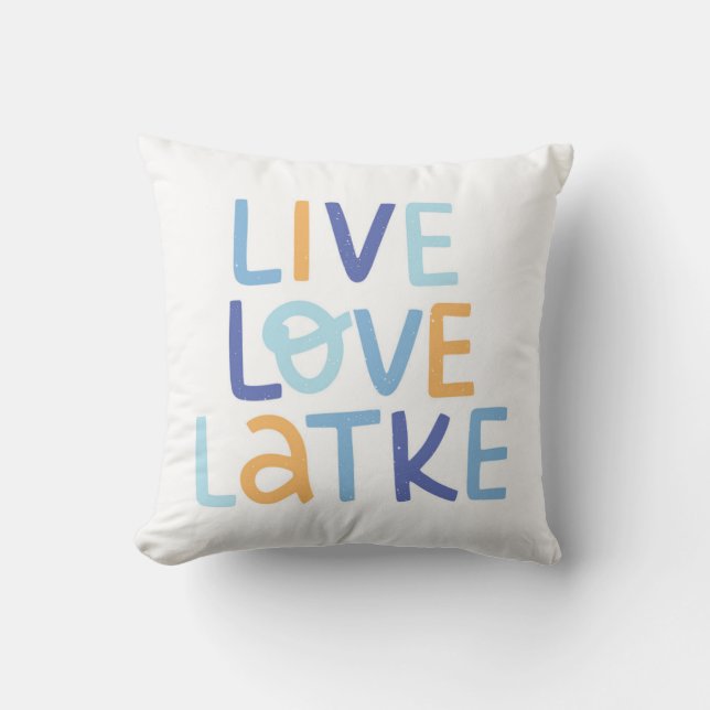 Live Love Latke Hanukkah Design Cushion (Front)