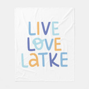 Live Love Latke Hanukkah Design Fleece Blanket