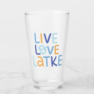 Live Love Latke Hanukkah Design Glass