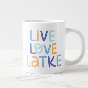 Live Love Latke Hanukkah Design Large Coffee Mug