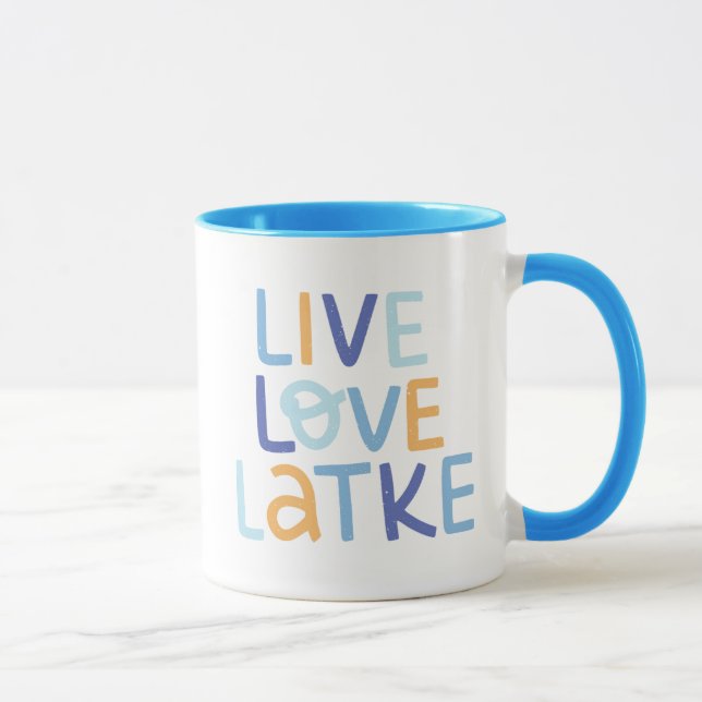 Live Love Latke Hanukkah Design Mug (Right)