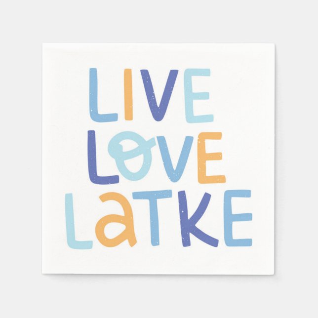 Live Love Latke Hanukkah Design Napkin (Front)