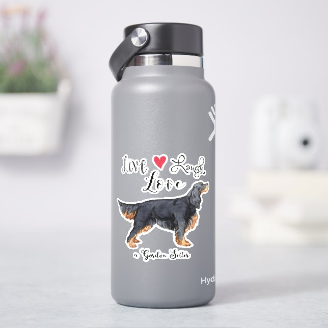 Live Love Laugh a Gordon Setter Vinyl Sticker (HydroFlask)