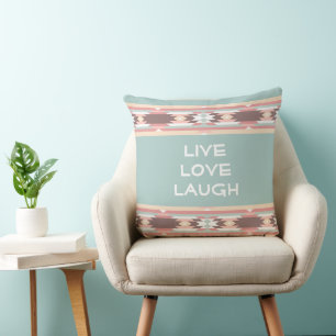 LIVE LOVE LAUGH Aztec Design Cushion