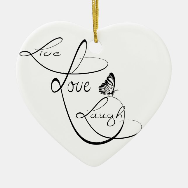 Live love Laugh Ceramic Tree Decoration (Front)