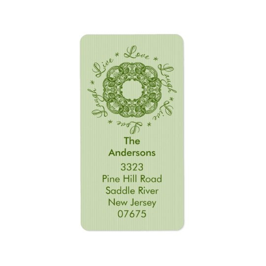 Live Love Laugh Christmas Return Address Label