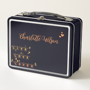 Live Love Laugh Cute Notedry Personalize Metal Lunch Box