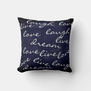 live love laugh dream typography pillow