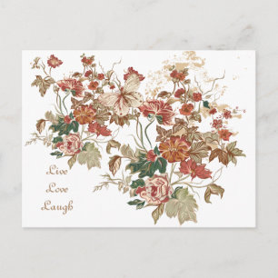 LIve Love Laugh Floral Butterfly Postcard Art