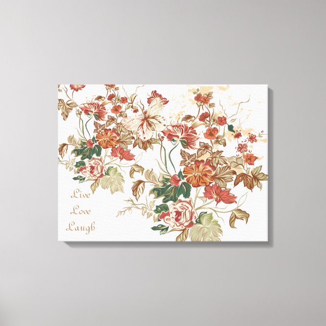 LIve Love Laugh Floral Butterfly Wall Art (Front)