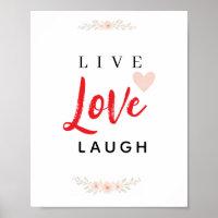 Live Love Laugh Floral Typography
