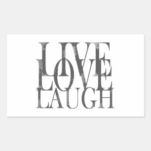 Live Love Laugh Inspirational Quote Rectangular Sticker