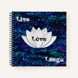 Live Love Laugh Lotus Flower Galaxy Notebook