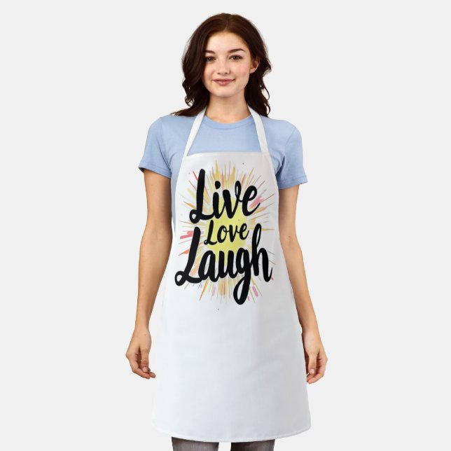 Live Love Laugh Motivational Burst Apron (Worn)