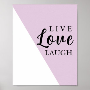 Live Love Laugh Motivational Typography Poster