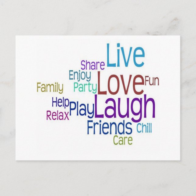 Live Love Laugh Postcard (Front)