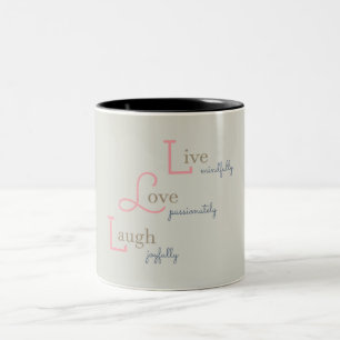 Live Love Laugh Two-Tone Coffee Mug