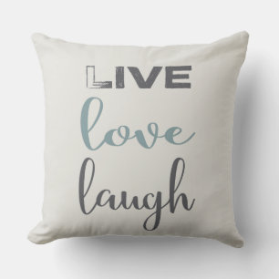 Live Love Laugh Typography Quote Cushion