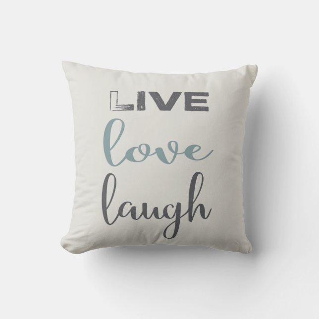 Live Love Laugh Typography | Throw Pillow (Front)