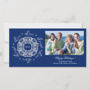 Live Love Laugh Vintage Ornament Holiday PhotoCard