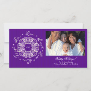 Live Love Laugh Vintage Ornament Holiday PhotoCard Card