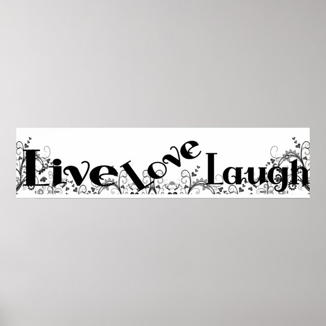 Live Love Laugh Wall Poster Mural Banner style (Front)
