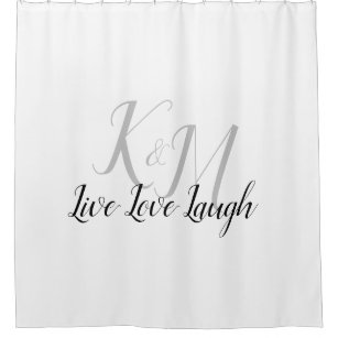 Live Love Laugh with Couple's Initials Shower Curtain